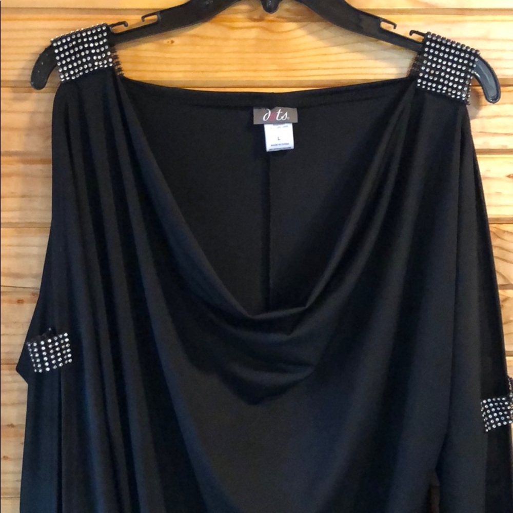 Black tunic with rhinestone detail